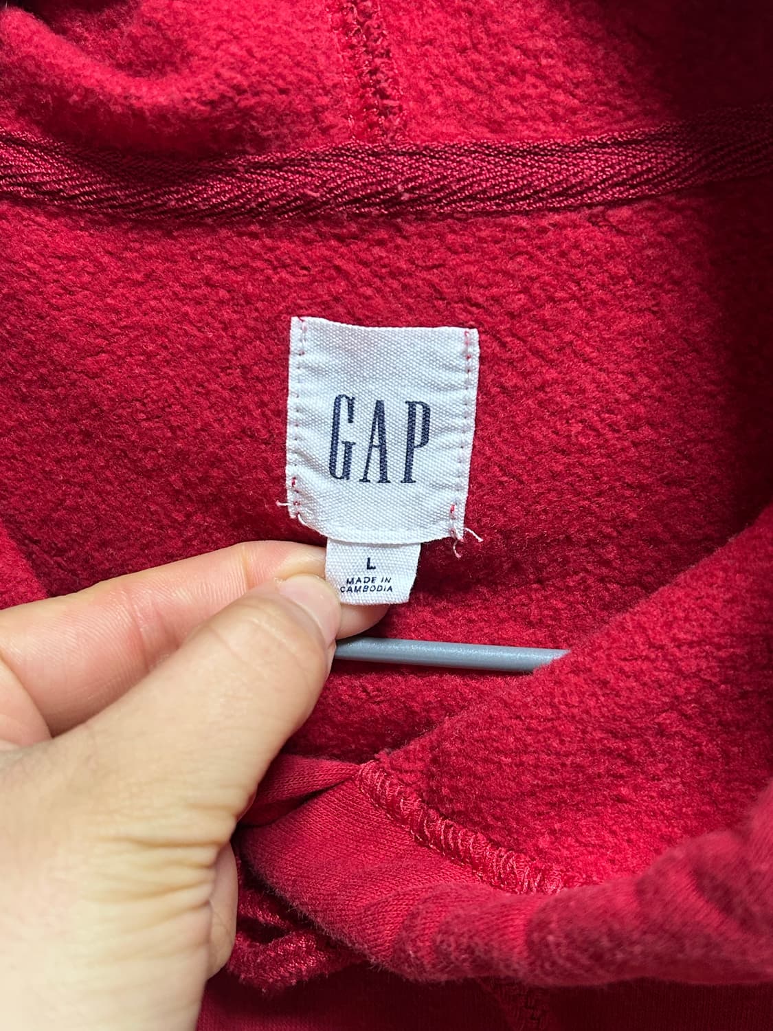 GAP 갭 빨간색 기모 후드티 L 상품이미지2