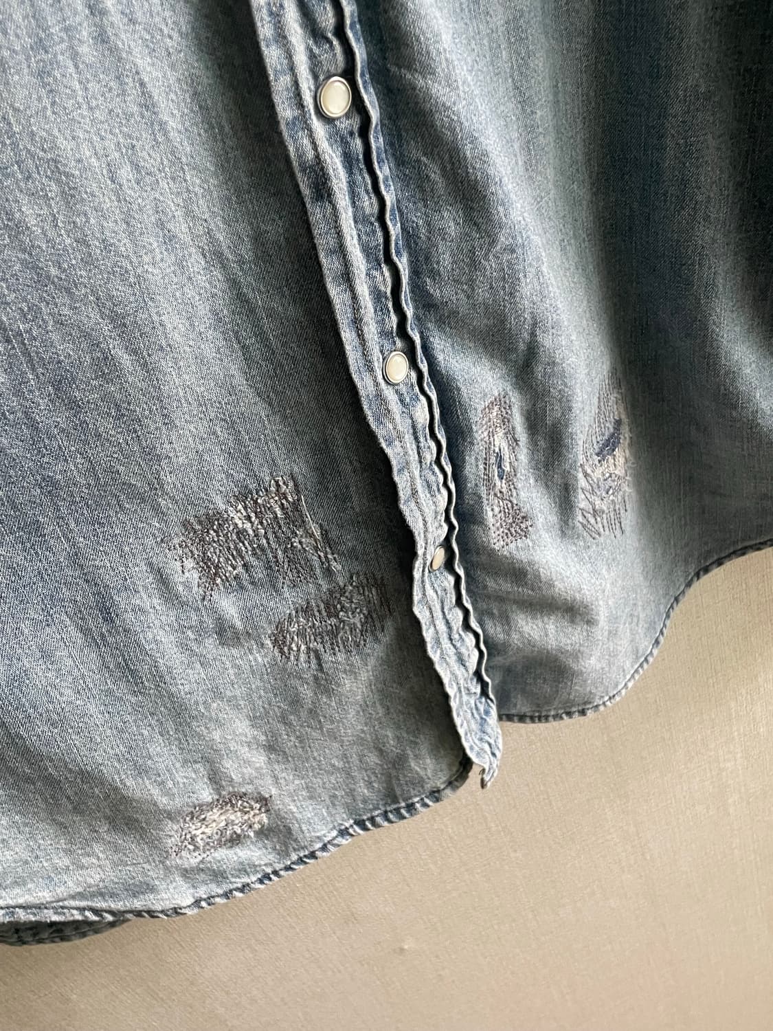 폴로 랄프로렌 웨스턴 데님 셔츠 / RRL 무드 헤비 데미지  M 상품이미지5