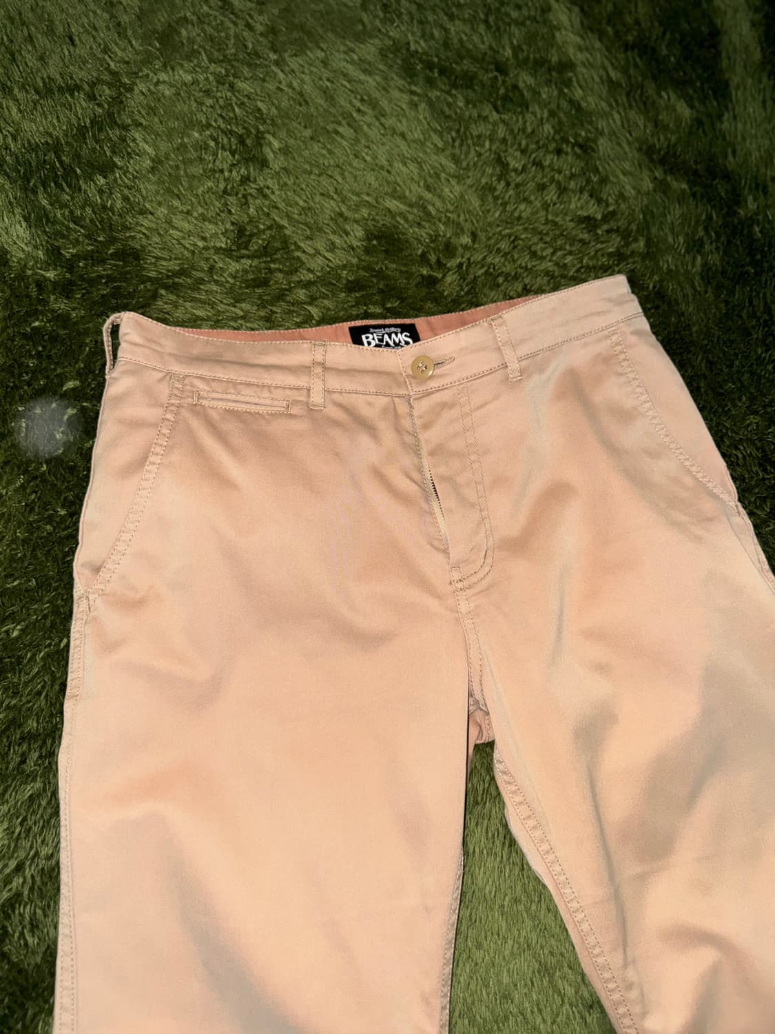 [M] Beams Japan 빔즈 코인 포켓 코튼 치노 팬츠 베이지 상품이미지4