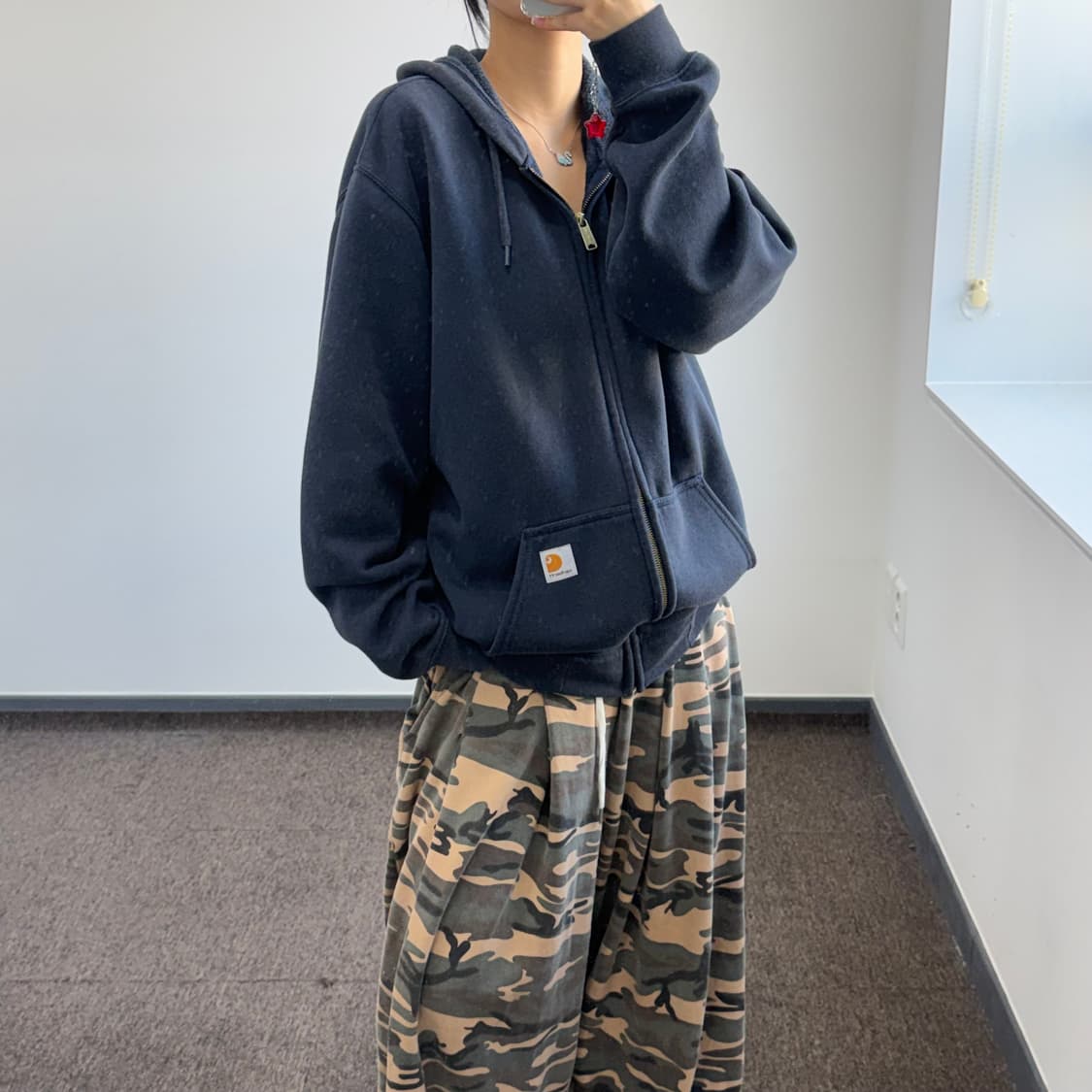 Carhartt 칼하트 네이비 루즈핏 후드집업  상품이미지2