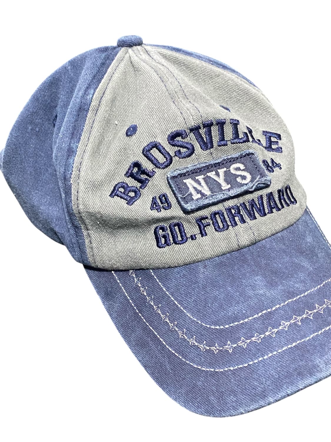 Japanese vtg nyc 패치 디테일 데님 배색 볼캡 상품이미지3