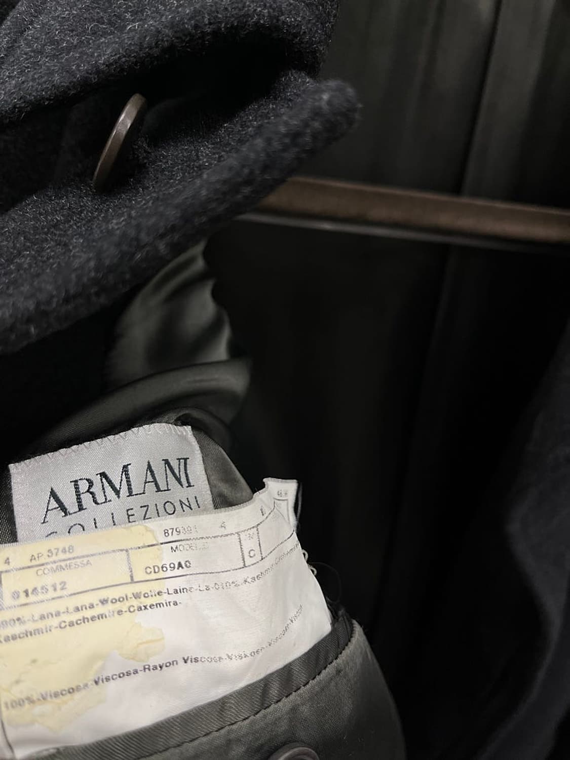 110) 알마니꼴레지오니 캐시미어 롱코트 상품이미지7
