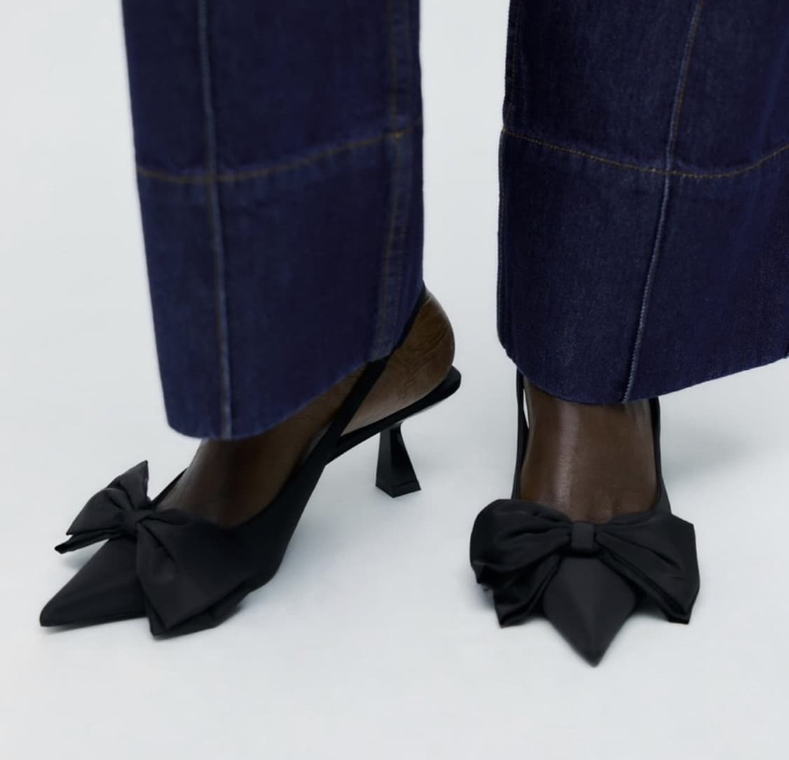 자라 리본타이 슬링백 힐(240) 상품이미지3