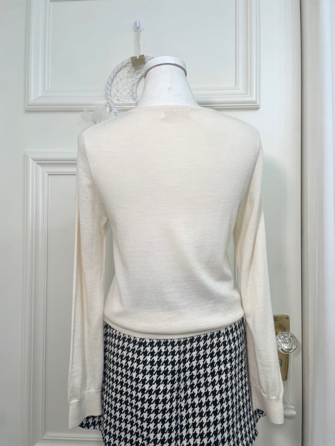 ivory flower button basic cardigan 상품이미지5