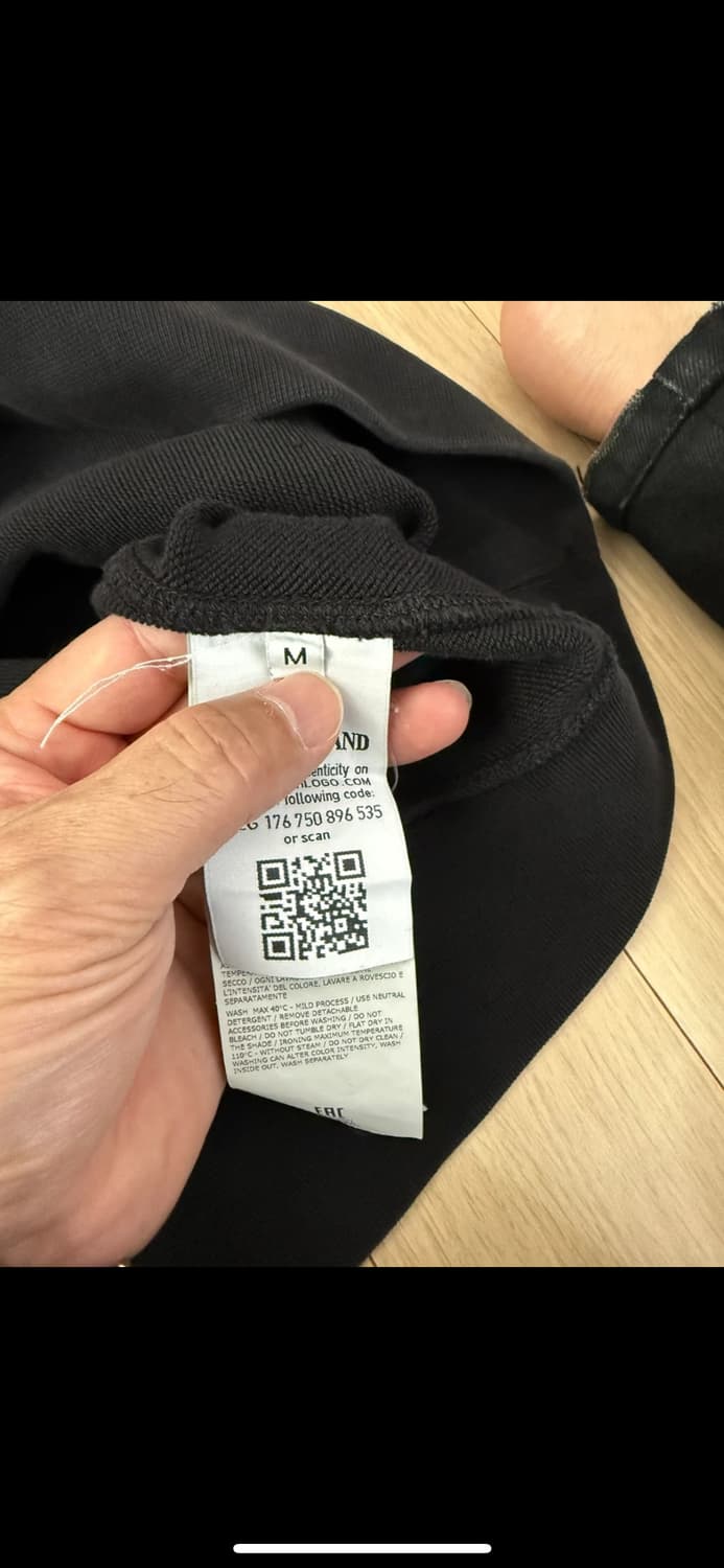 정품 스톤아일랜드 블랙 후드티 M 상품이미지5