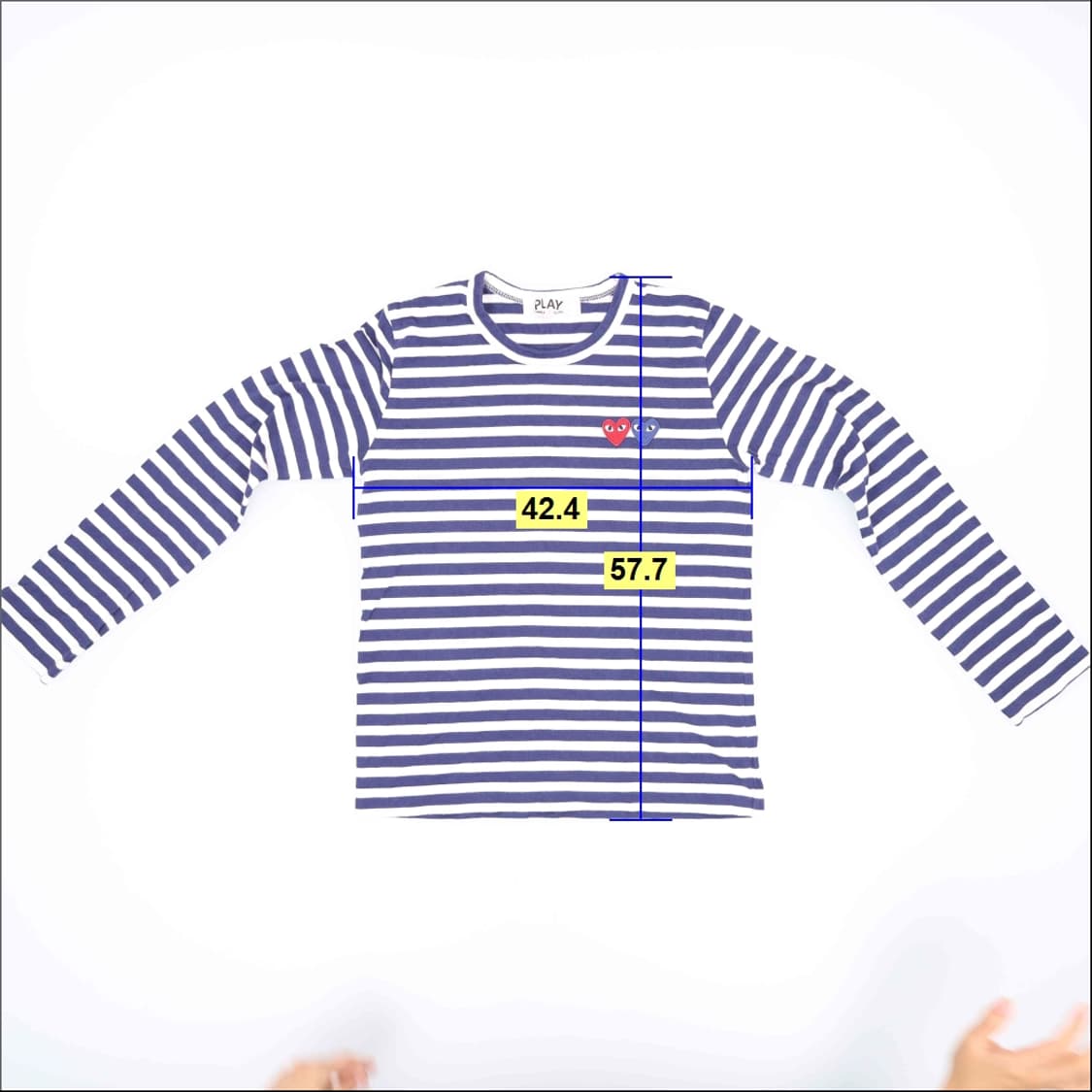 M 꼼데가르송 여성 스트라이프 긴팔티 0626H2 상품이미지7