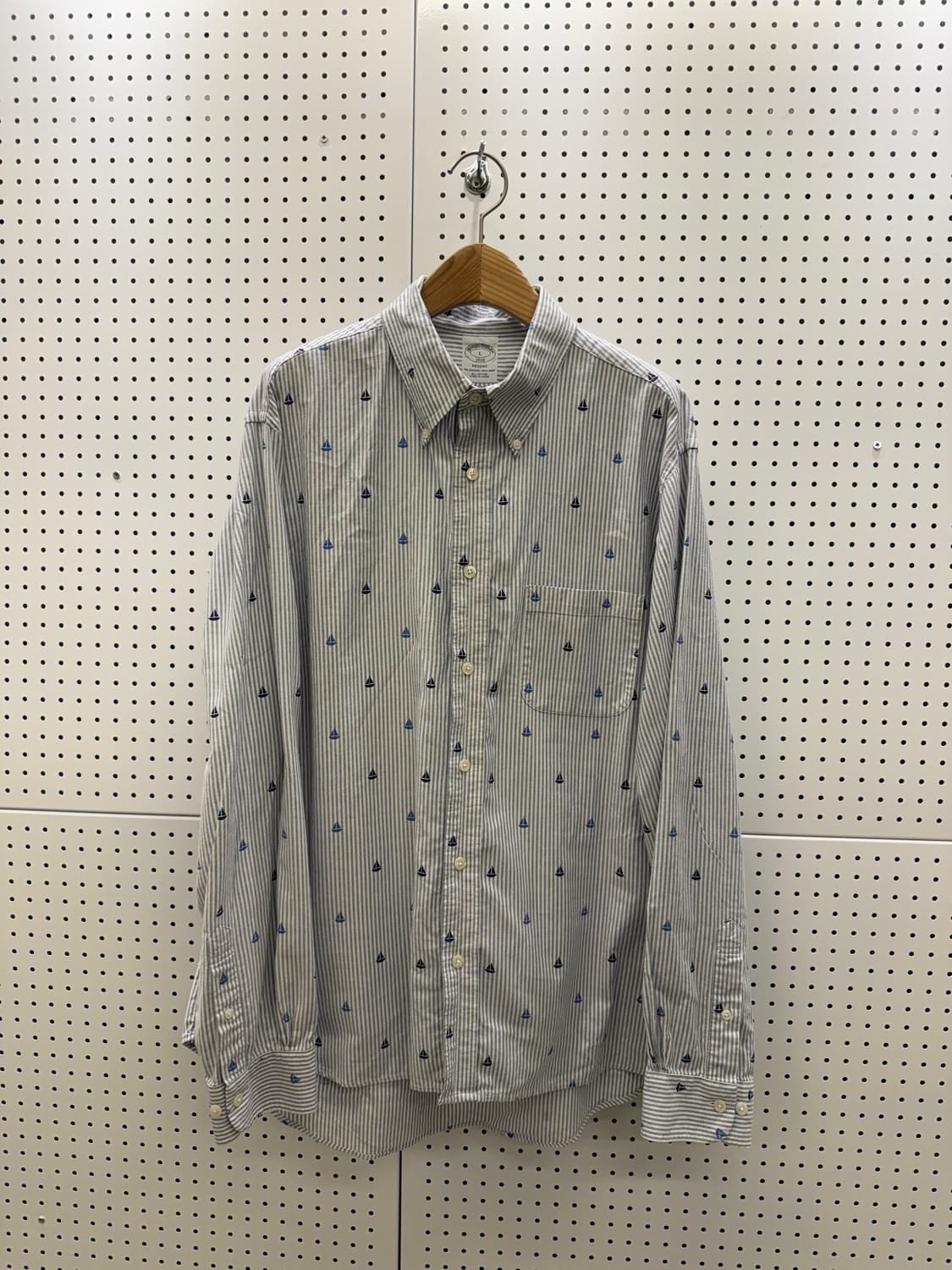 브룩스 브라더스 자수 패턴 스트라이프 옥스포드 셔츠 U1457 상품이미지2