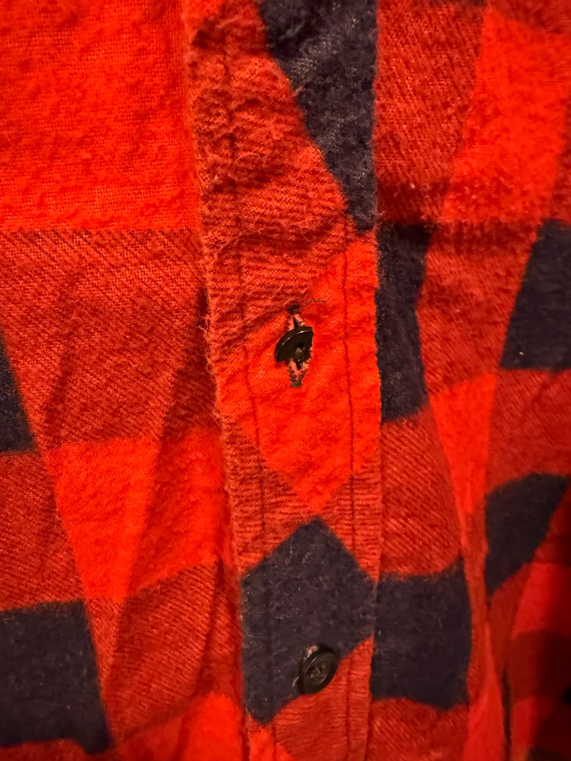 빈티지 레드 플란넬 체크셔츠 상품이미지4