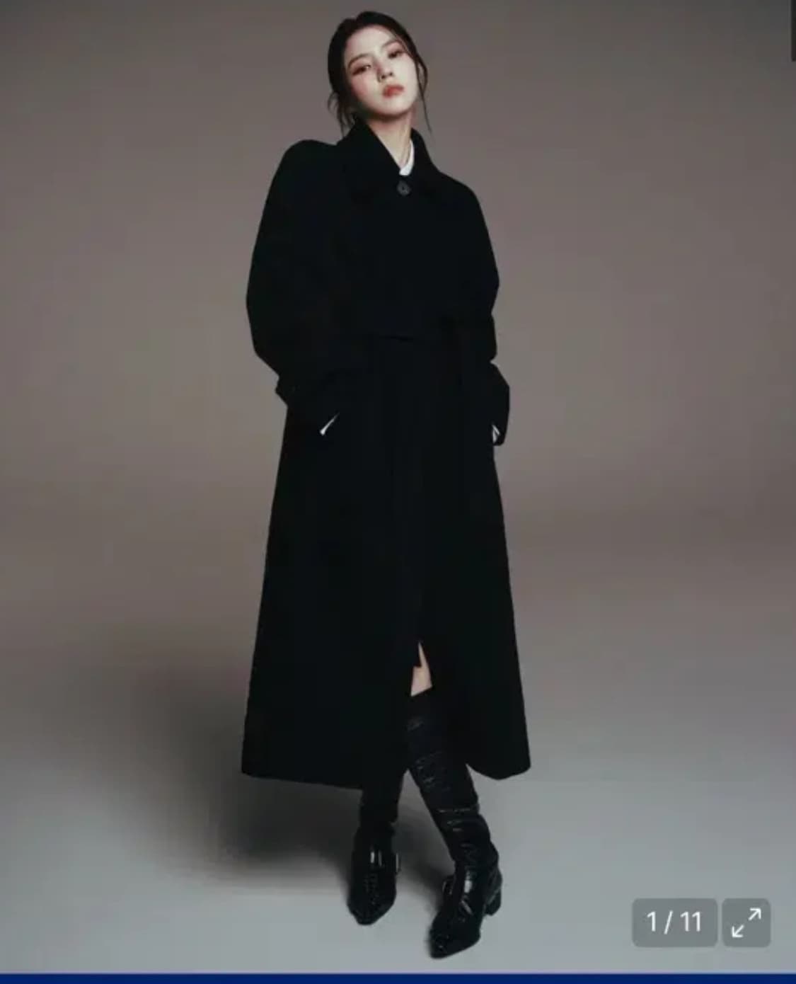 무신사 스탠다드 우먼 캐시미어 블렌드 발마칸 코트 블랙 xs 상품이미지1