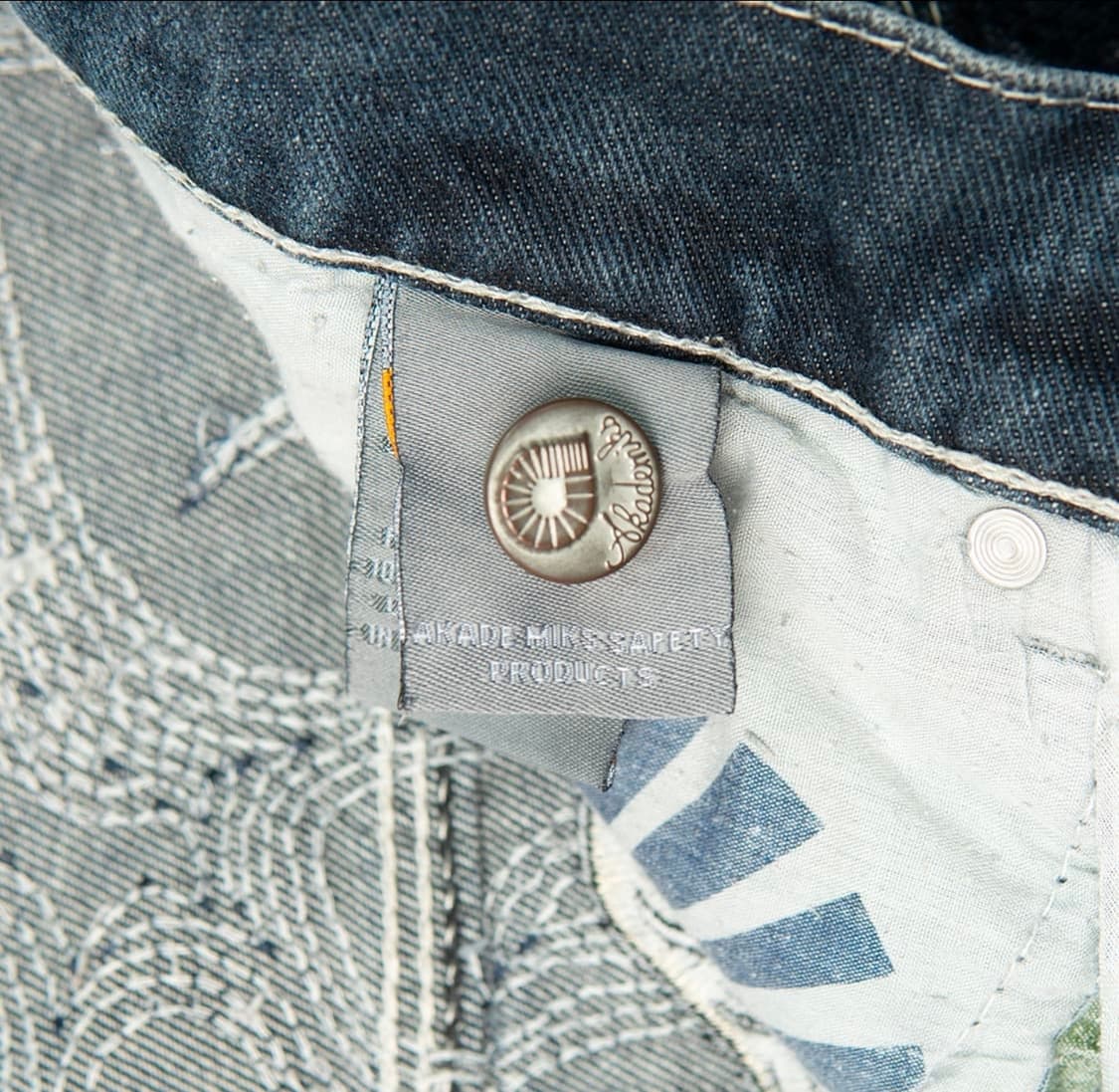 아카데믹스 데님 빈티지 워시드 자수 올드스쿨 연청 데님 팬츠 2000s 상품이미지5