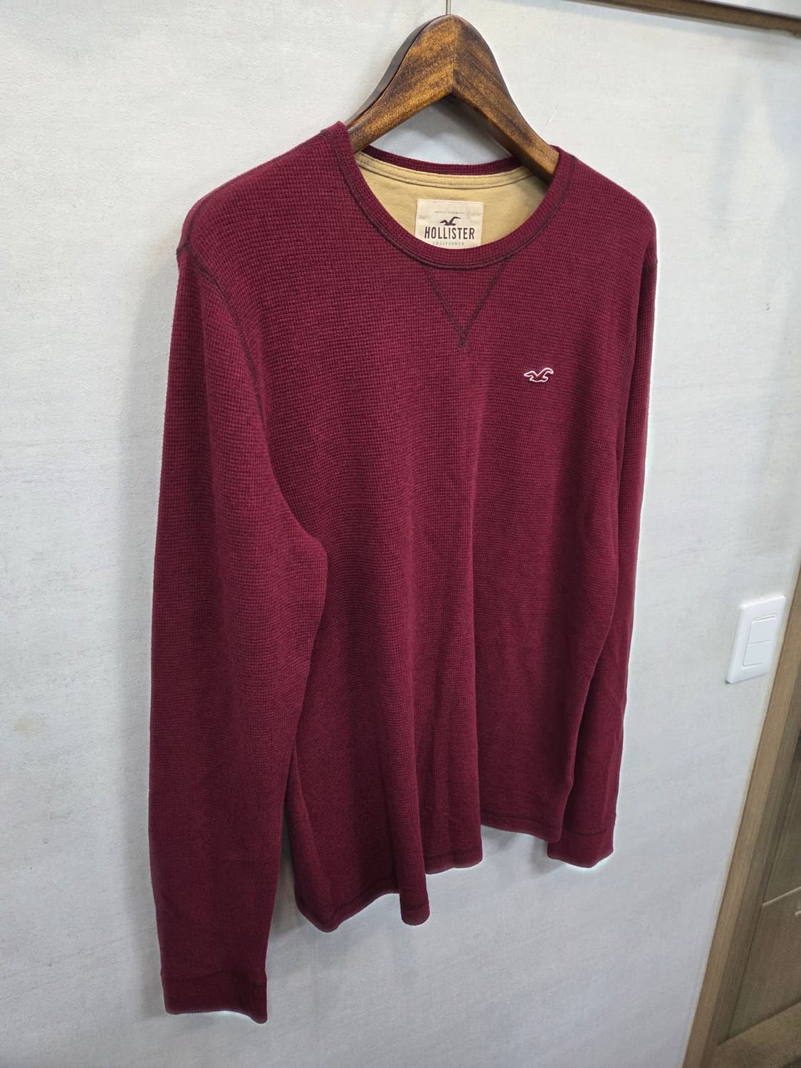 홀리스터 빈티지 와플 롱슬리브 긴팔 xl 버건디  상품이미지5