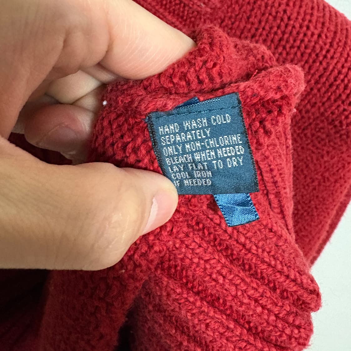 폴로 랄프로렌 코튼 반집업 니트 / 레드, L 상품이미지9