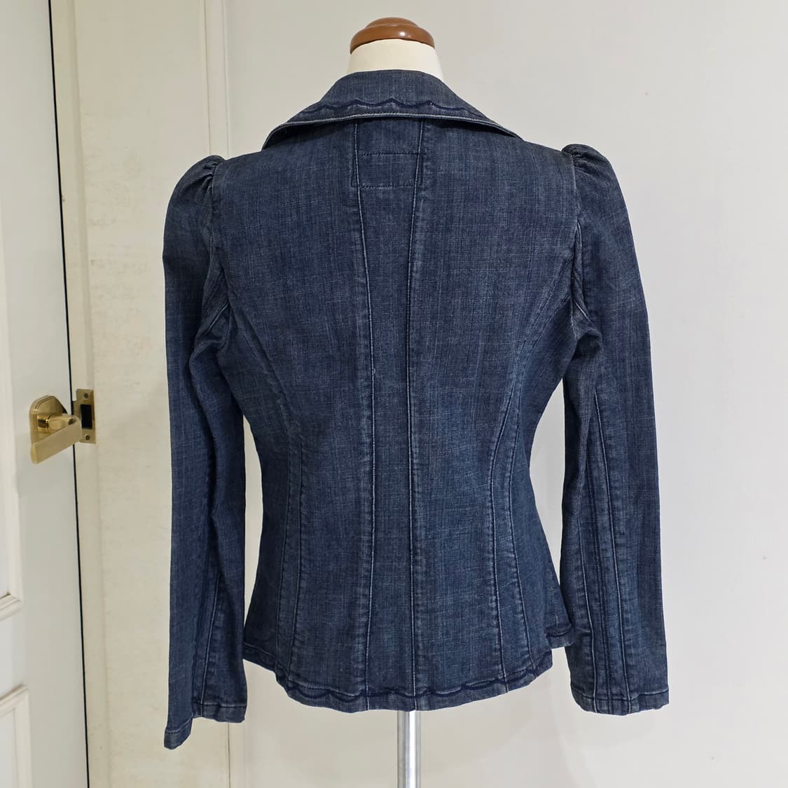 빈티지) 로맨틱 모리걸st 플라워 블루 자수 앤틱 데님 여성 청자켓 상품이미지3