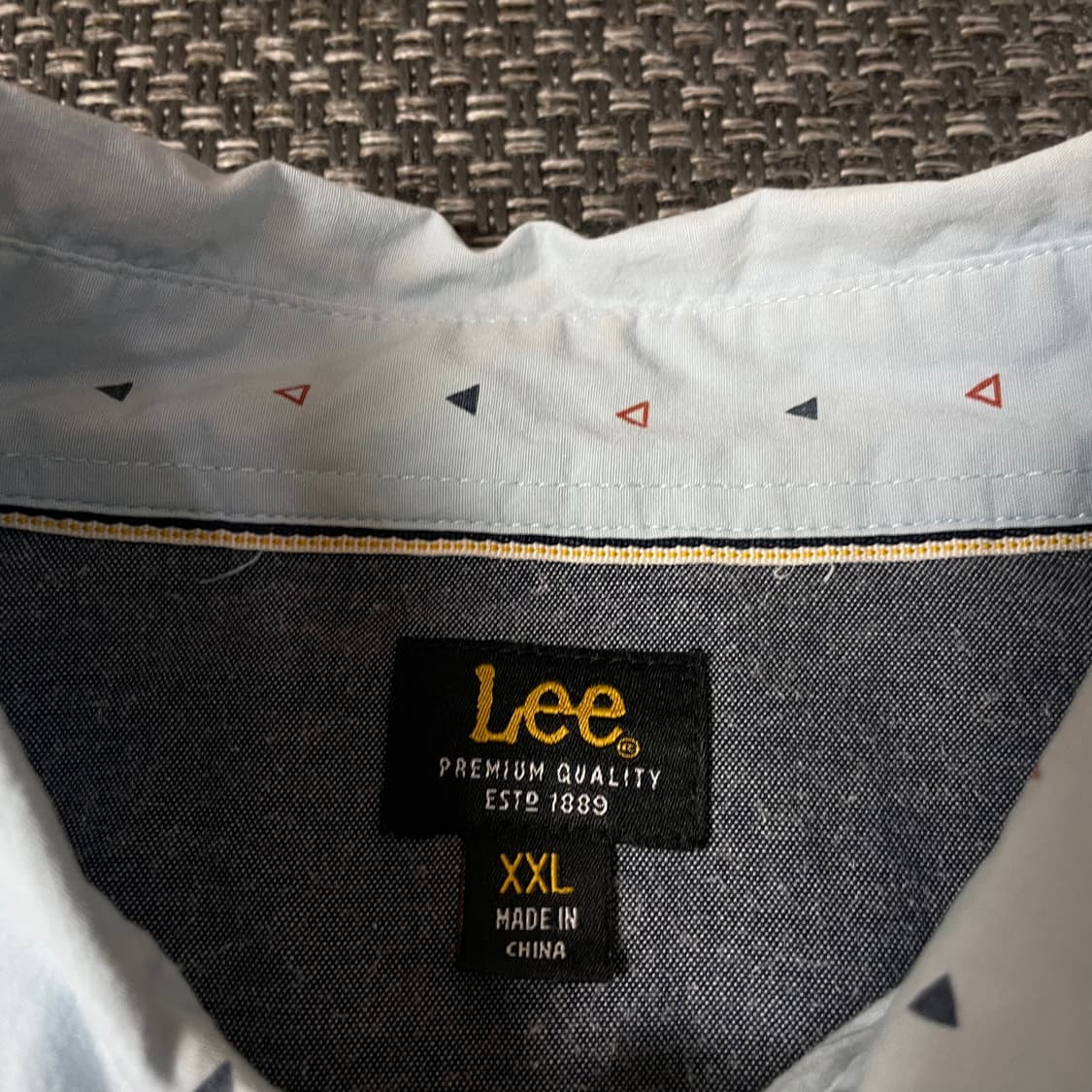 LEE 리 스카이블루 트라이앵글 패턴 긴팔 셔츠 XXL 상품이미지4