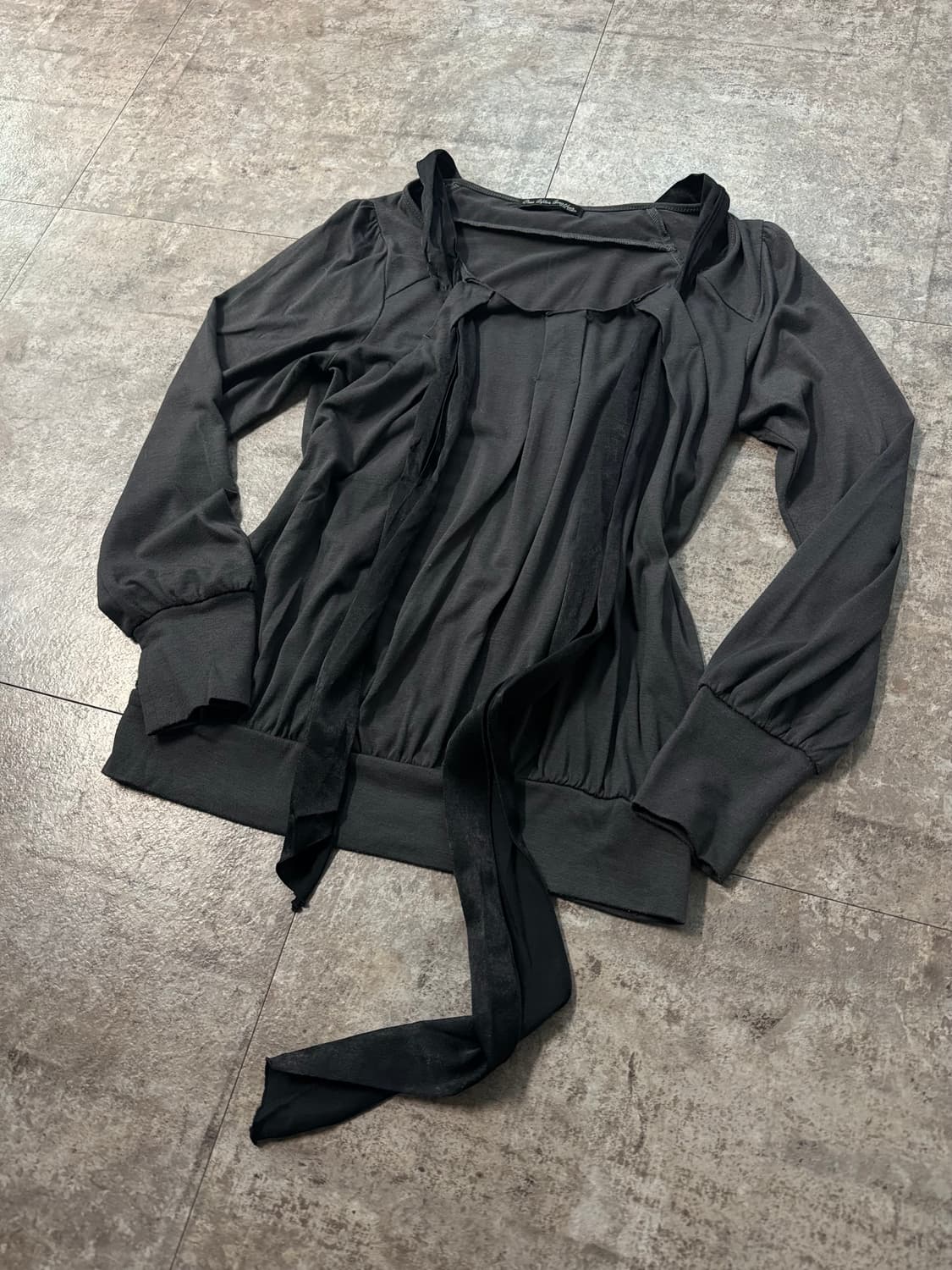 리본 타이 넥 탑 울 스커트 2pcs SET 상품이미지3