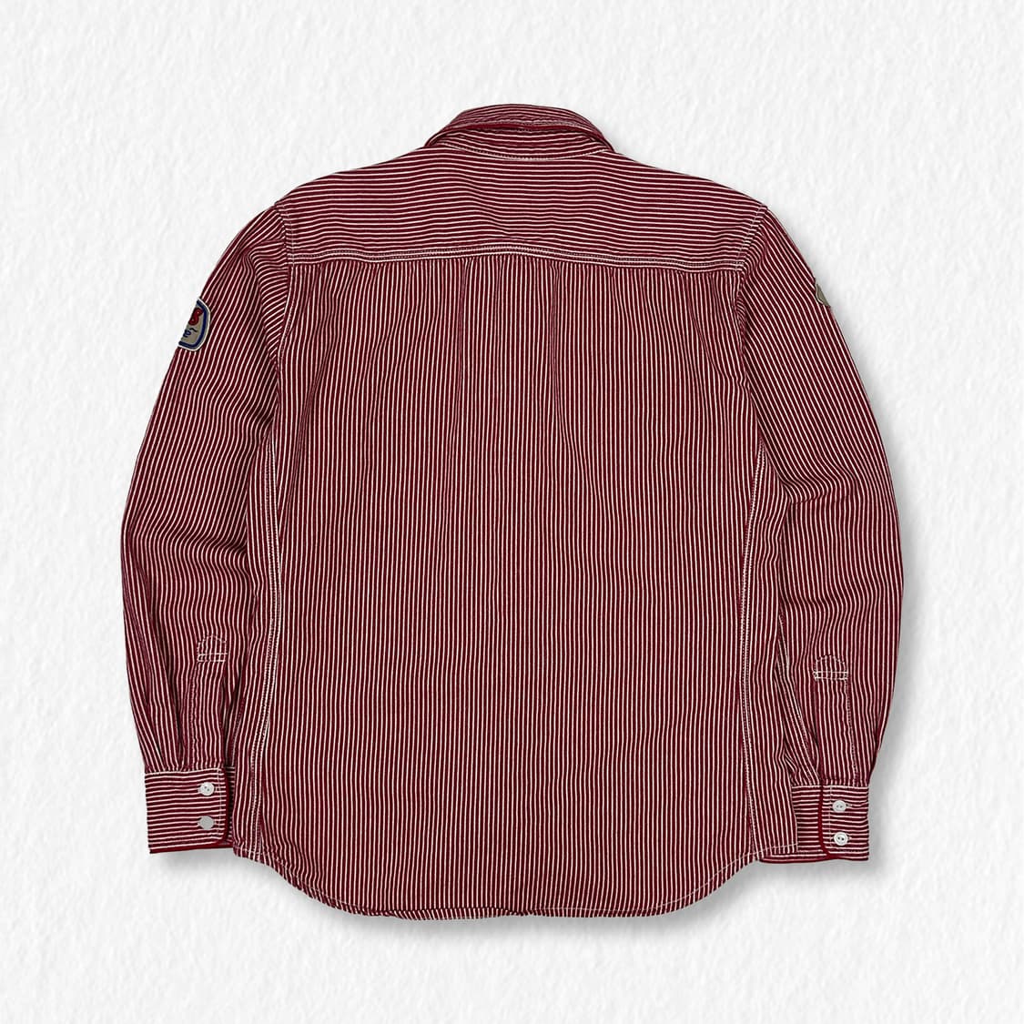 LuckyStore Tailors 패치 스트라이프 셔츠 레드 상품이미지2
