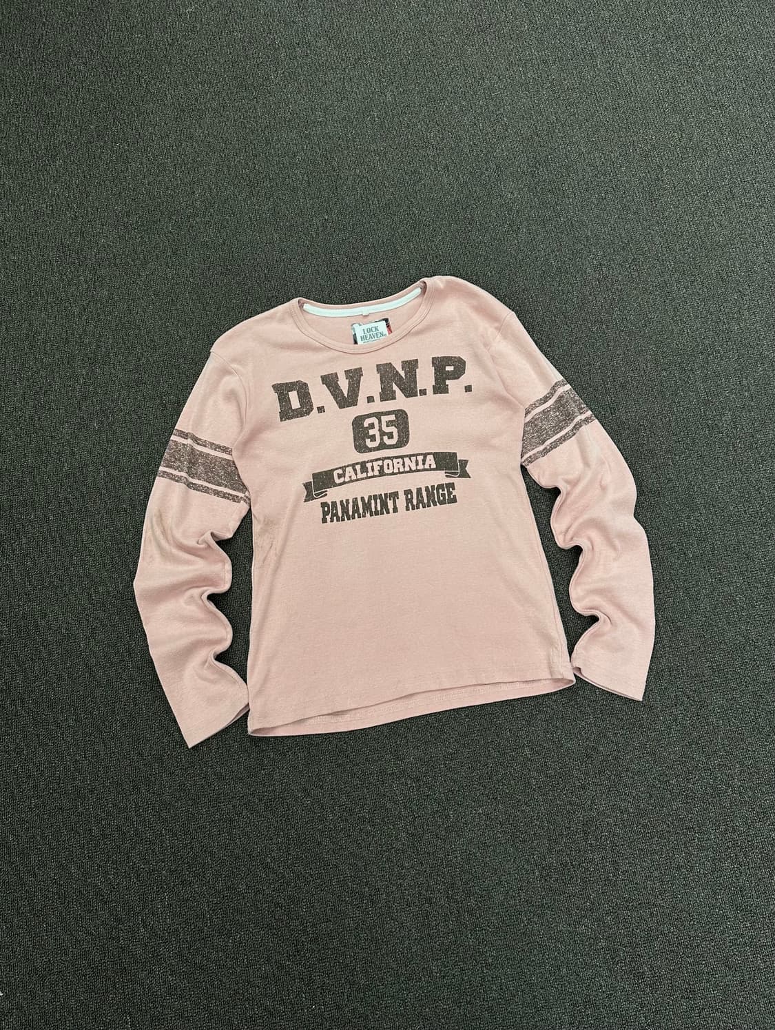 M)Lock heaven 빈티지 여성 핑크 레터링 긴팔 (이염) 상품이미지1