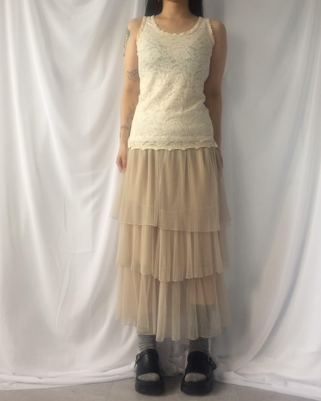 Pleats layer long skirt 상품이미지5