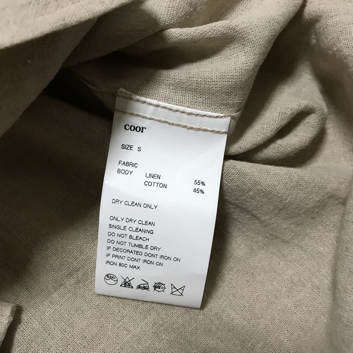 COOR 쿠어 세미 오버핏 린넨 셔츠 S사이즈 상품이미지8