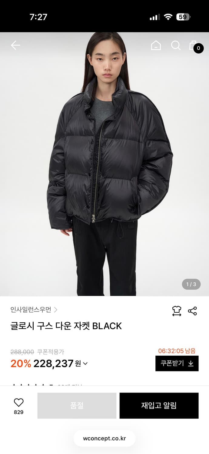 인사일런스 패딩 상품이미지1