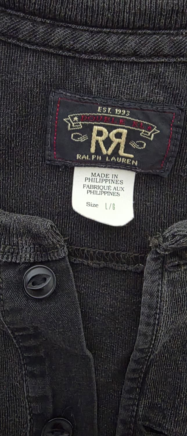 rrl 헨리넥 블랙 인디고 저지 헨리 셔츠 상품이미지3