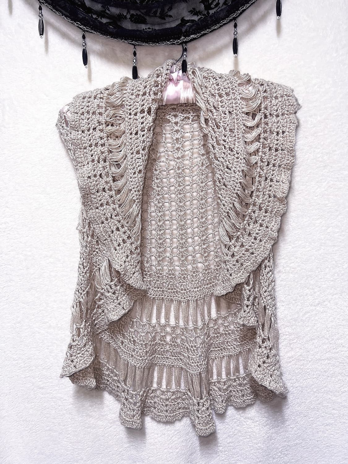 오리엔탈 윈터페어리 그런지 크로셰 뜨개니트 조끼 베스트 볼레로 핀터 모리 상품이미지8