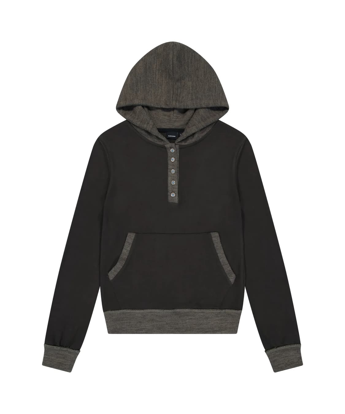 [1] 아캄 콘트라스트 로고 버튼 후디 브라운 상품이미지1