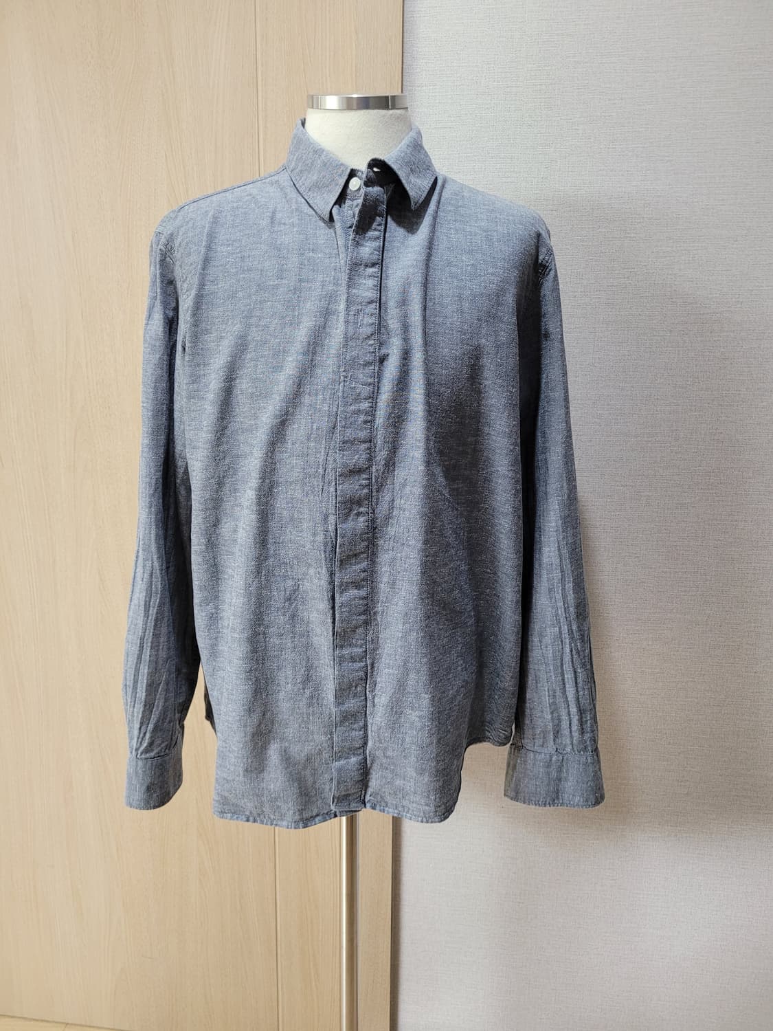 카이아크만 Kai-aakmann 남자 샴브레이 셔츠 110 네이비 상품이미지1