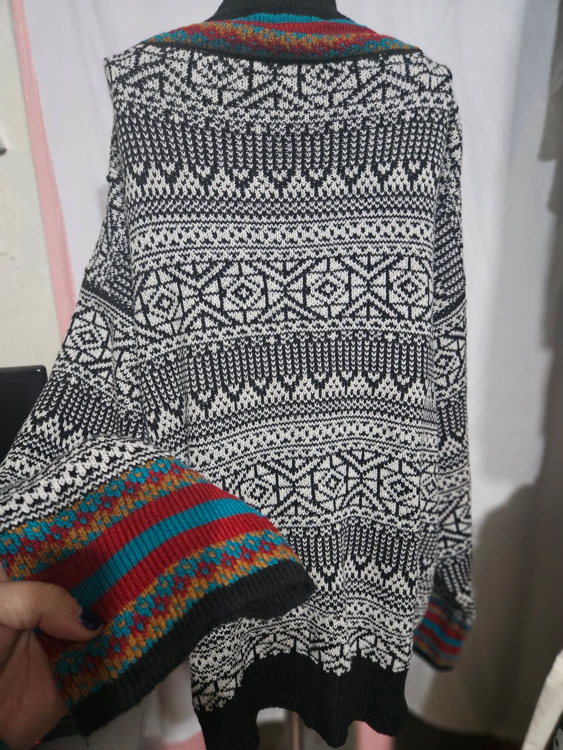 패턴 니트 롱가디건 상품이미지5