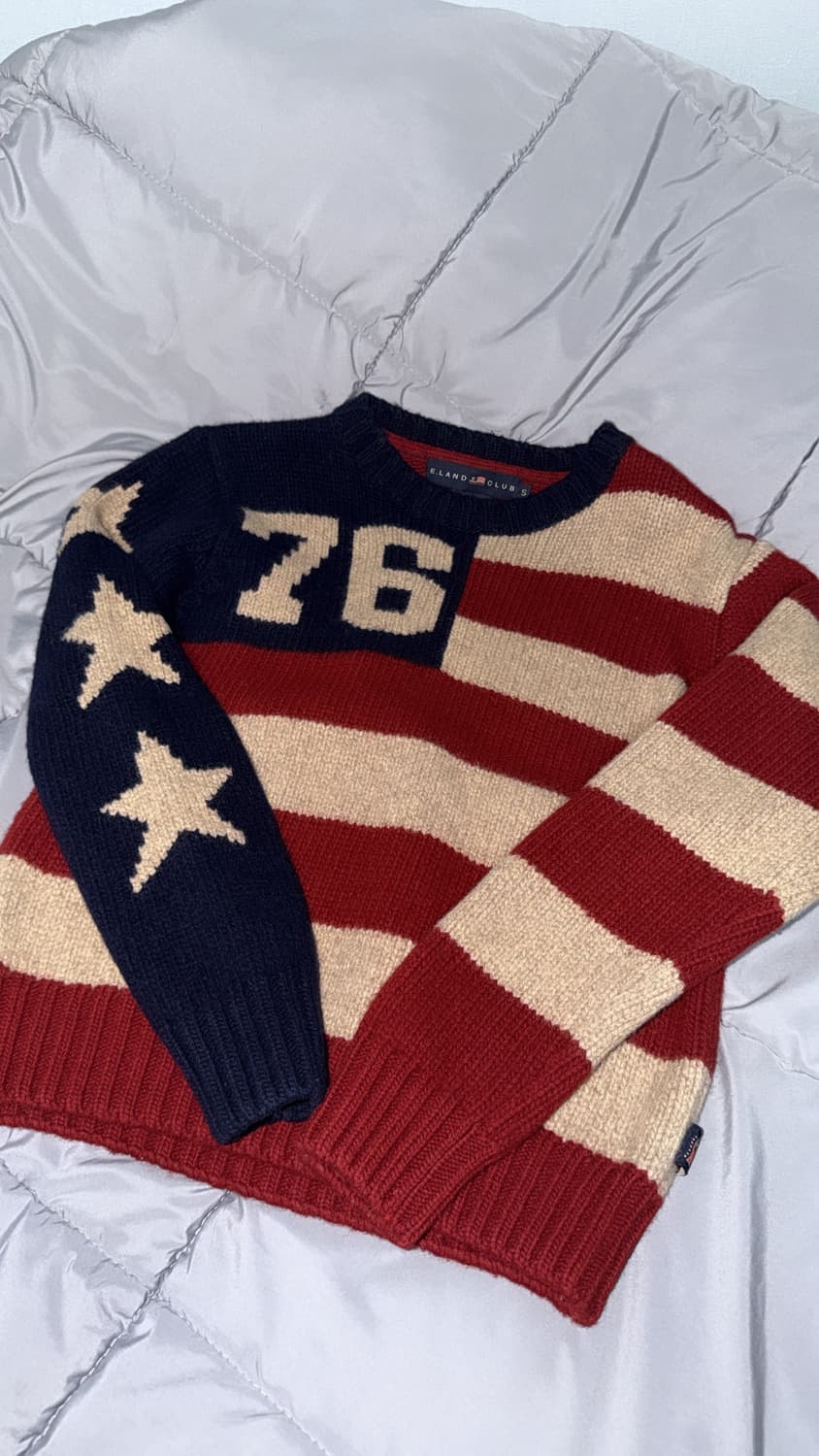 빈티지 성조기 니트 상품이미지1