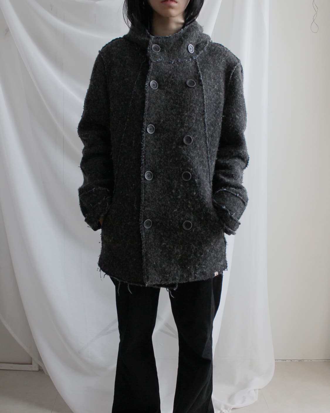 울 블렌드 더블 버튼 코트 상품이미지9
