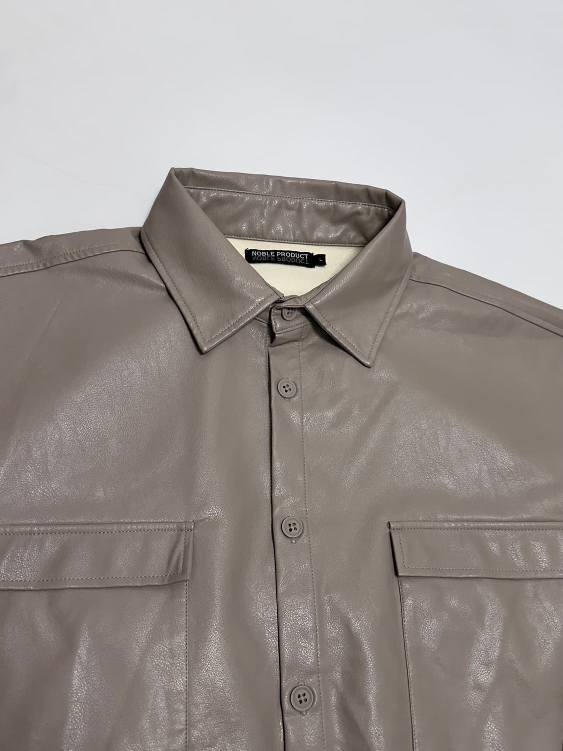 NOBLE PRODUCT 포켓 레더 셔츠 자켓 일본빈티지 상품이미지2