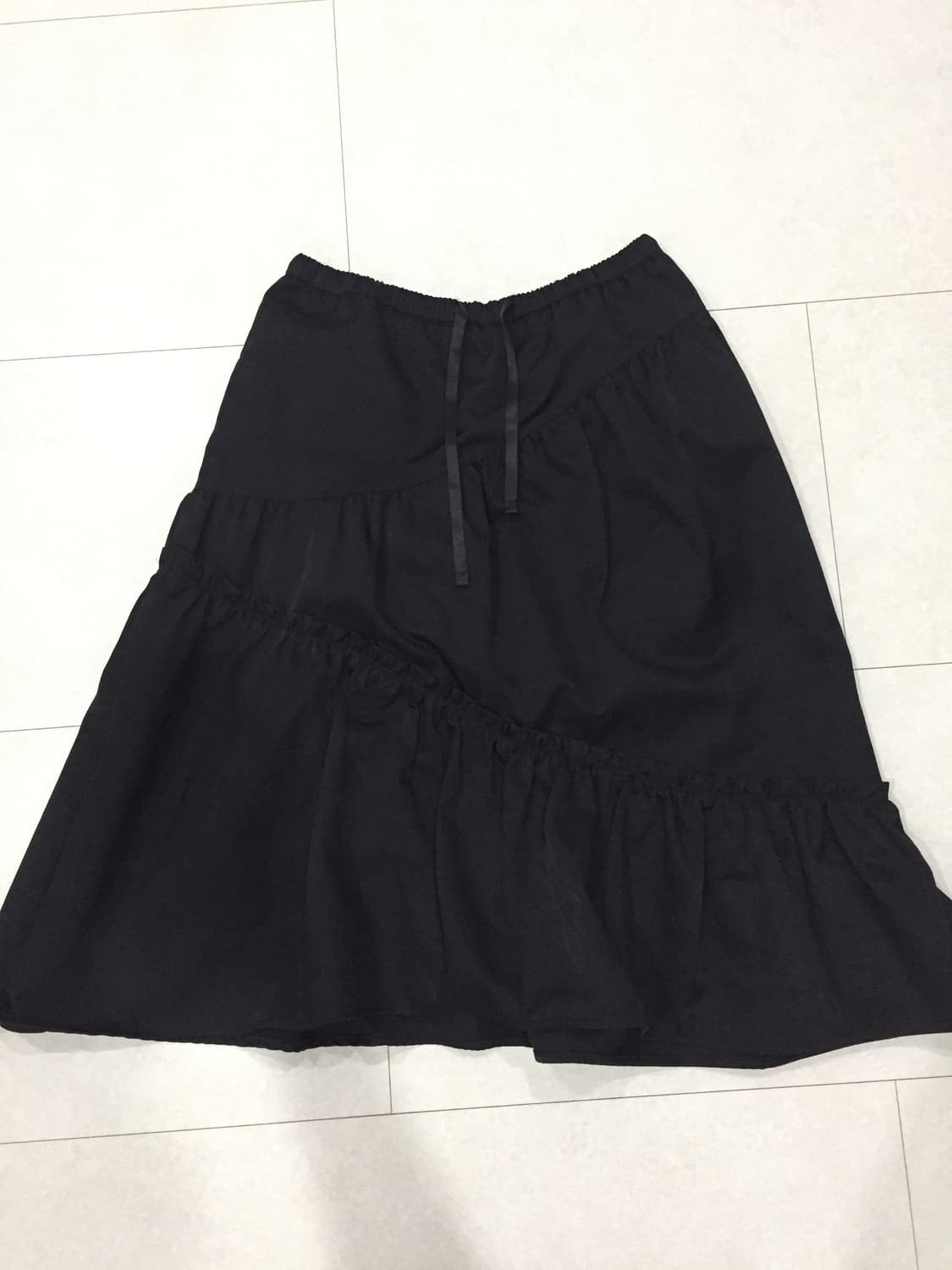 엔조블루스 enzoblues 코튼 셔링 스커트 블랙 상품이미지7