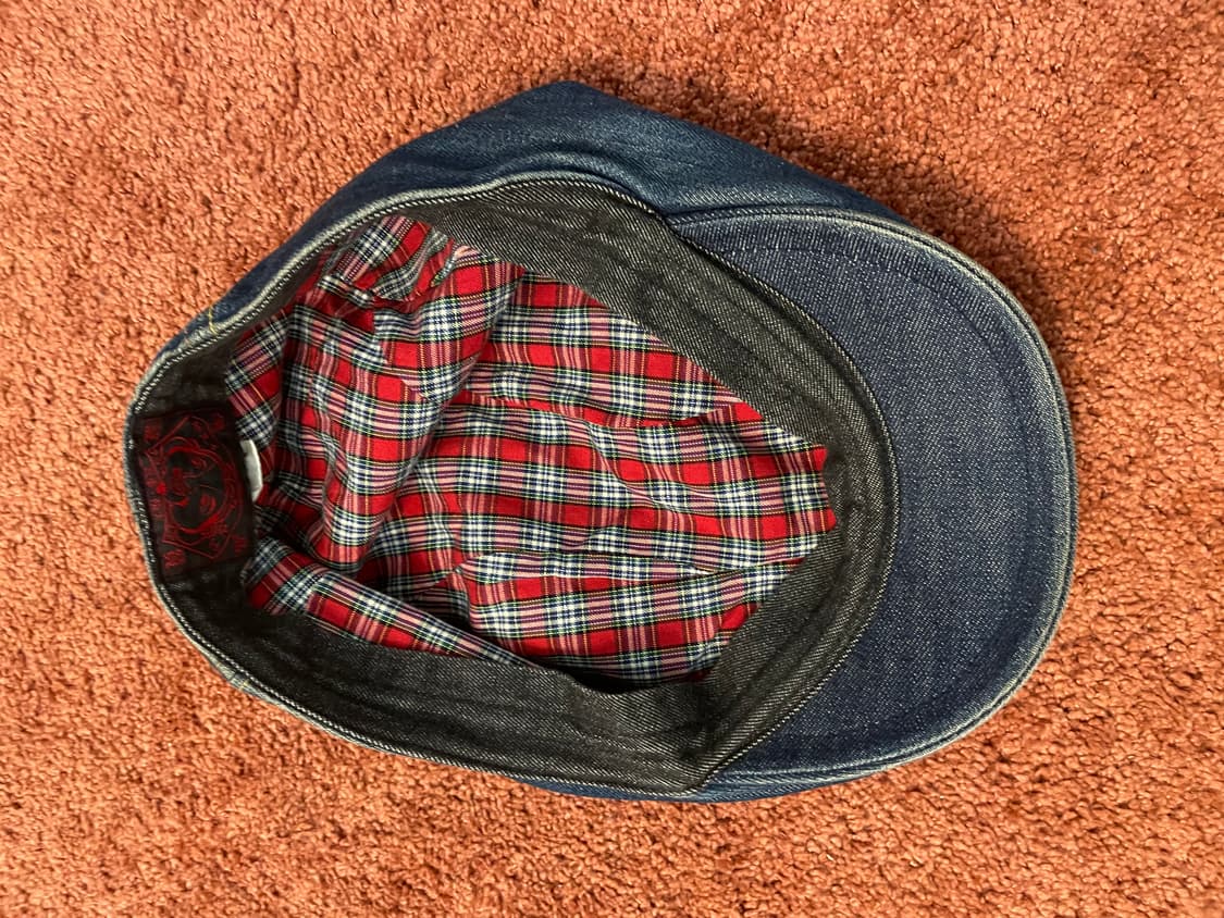 에비스 재팬(EVISU) 데님 헌팅캡 캐스킷 (체크 안감) 상품이미지1