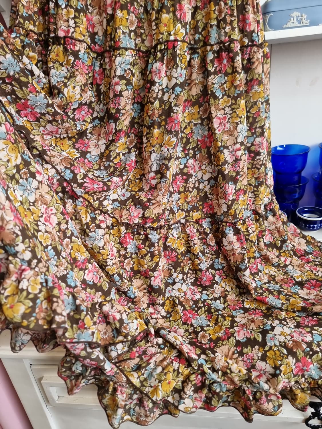 플라워 쉬링크 롱 원피스 상품이미지5