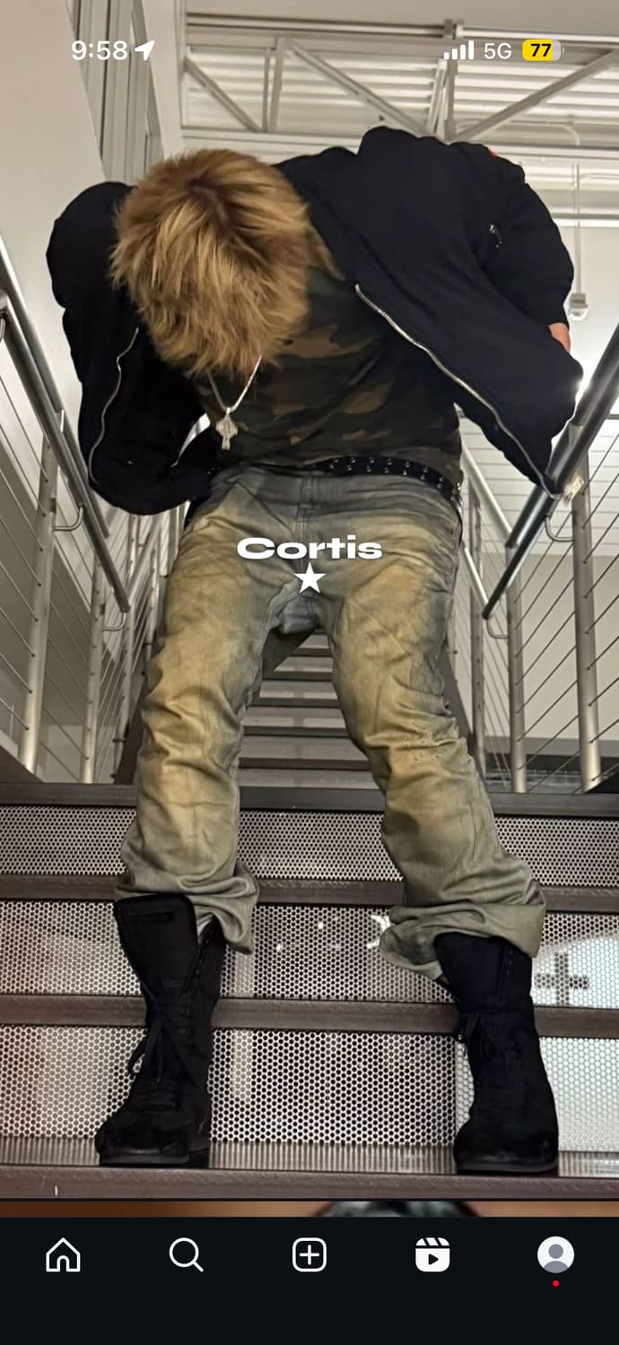 언더마이카 25SS 하드 오일 워싱 플레어 진 라이트 블루 상품이미지2