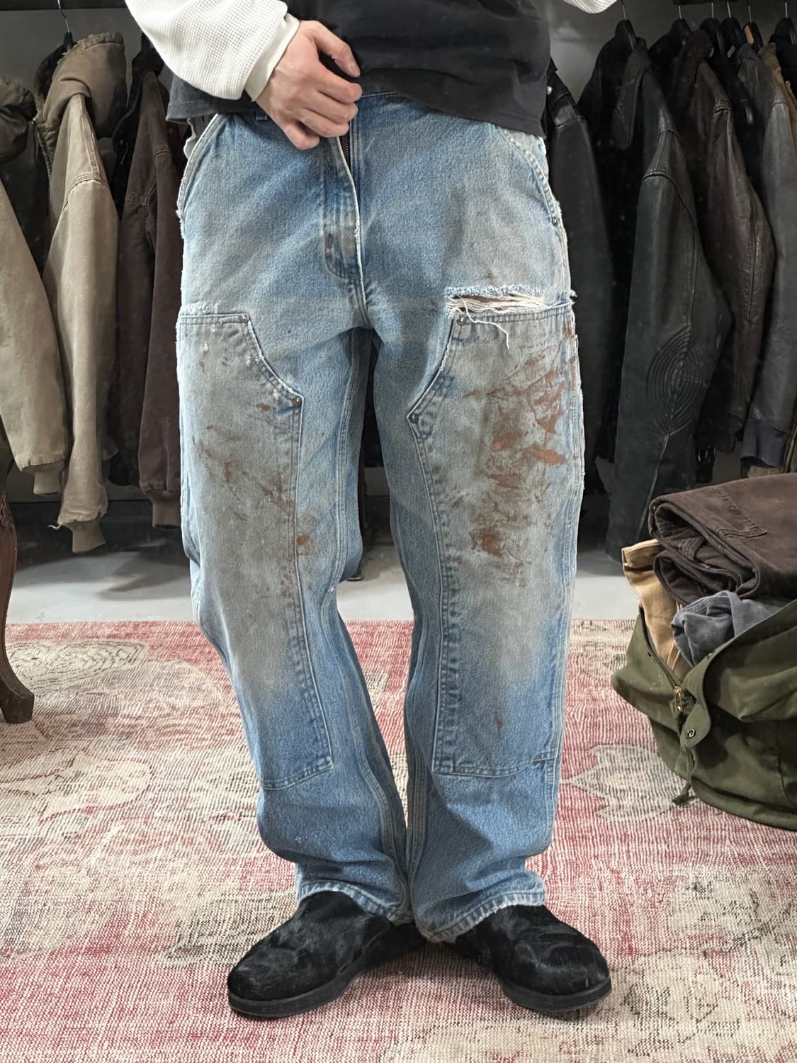 OG 칼하트 데님 더블니 팬츠 칼하트 B73 썩블니 상품이미지10