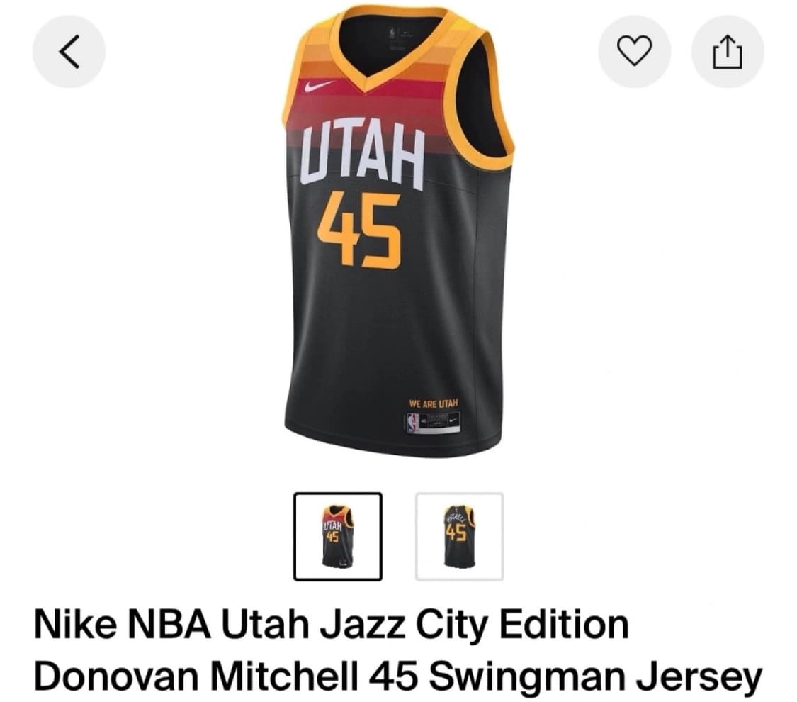 Nike NBA 유타 재즈 시티 에디션 도노반 미첼 져지 (사이즈 M) 상품이미지1