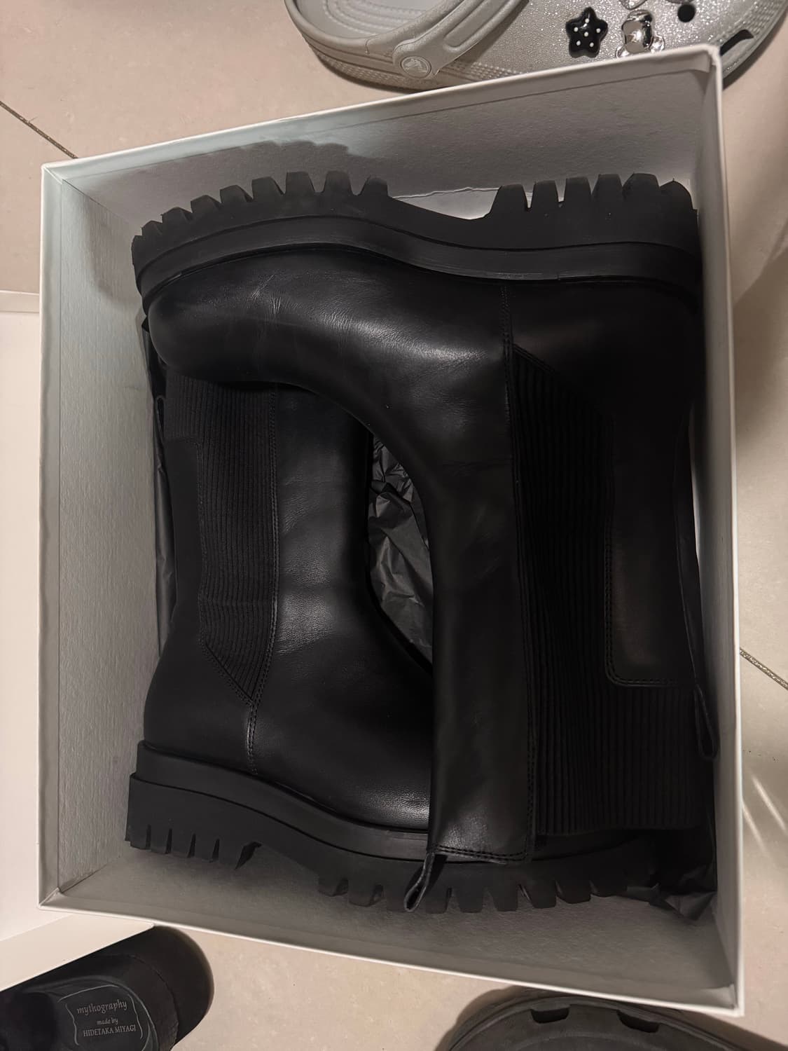 COS 블랙 청키 레더 부츠 38사이즈 상품이미지2