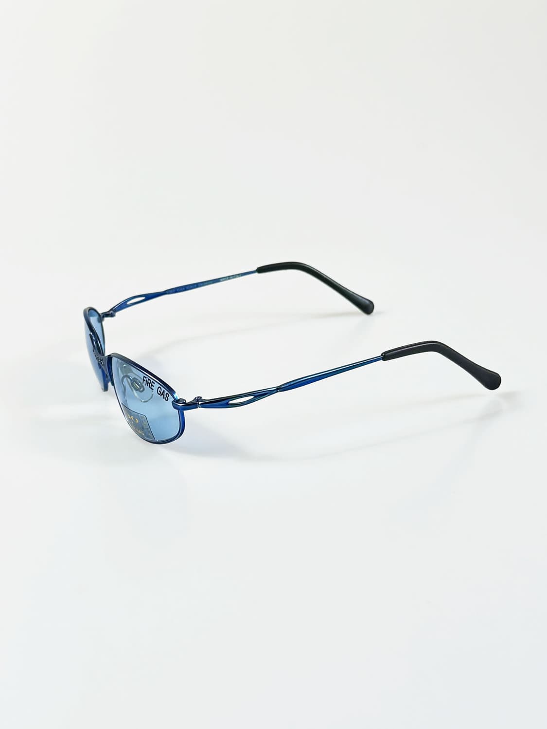 90s FIRE GAS 슬림 오벌 블루메탈 빈티지 틴트 선글라스 상품이미지3