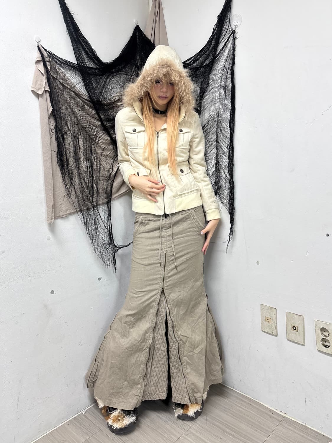 [00‘s]Multi Pocket Fur Hoodie Jacket 상품이미지8