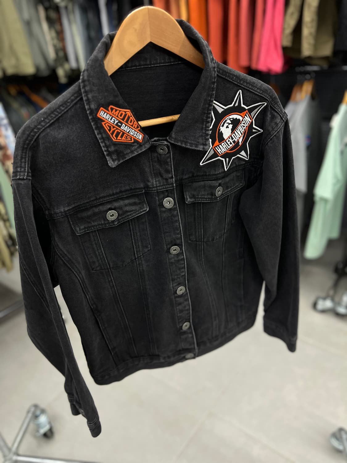 블랙 데님 할리 자켓 상품이미지2