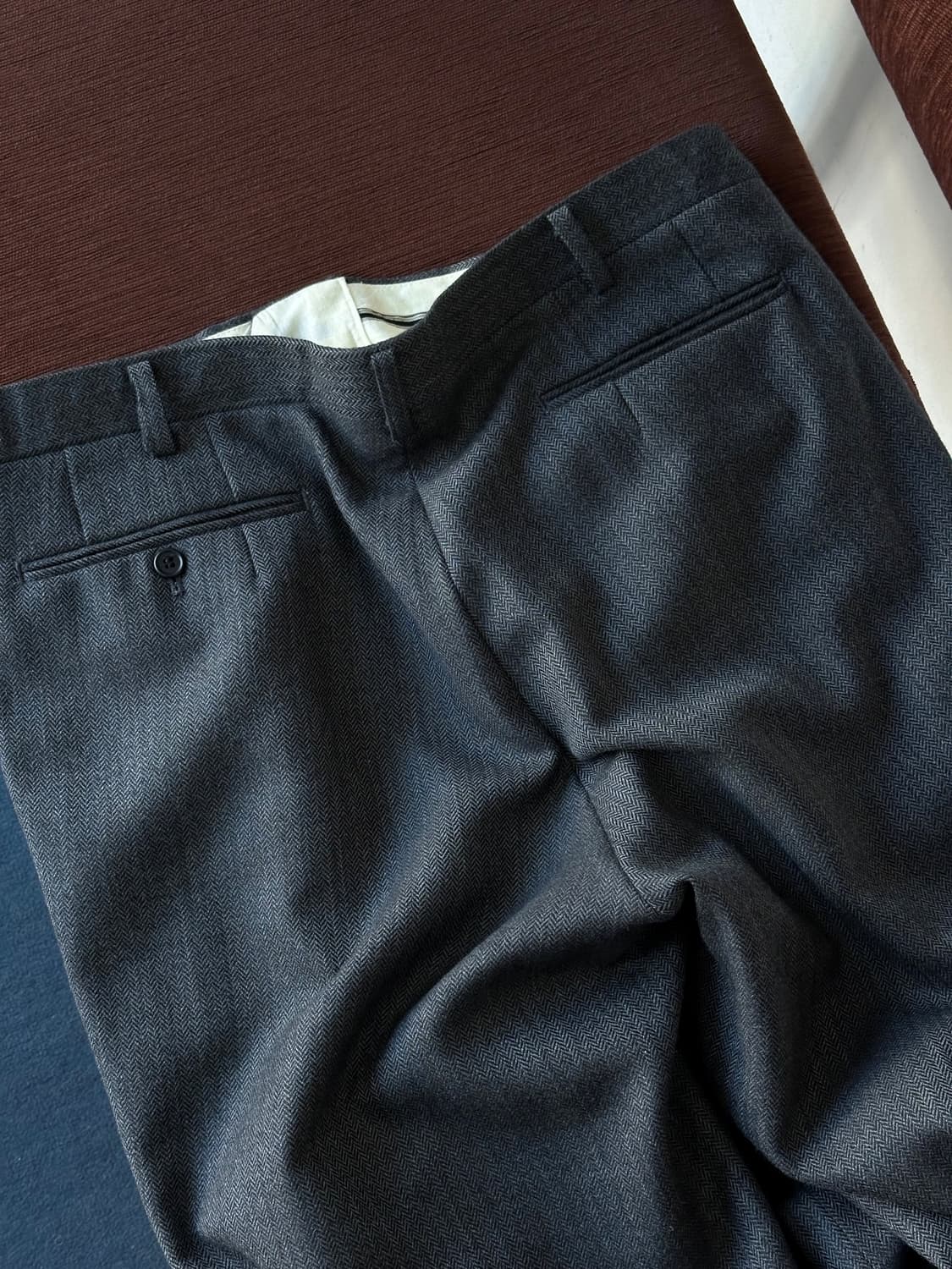 Tweed design 2 tuck wide straight slacks 상품이미지6