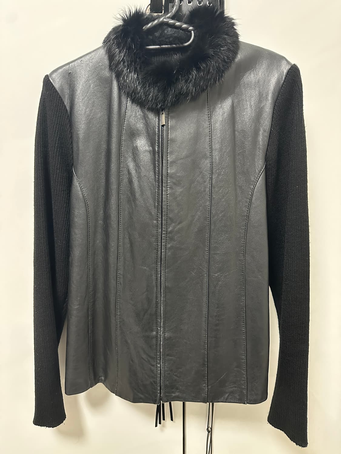 레더 배색 니트 자켓 상품이미지2