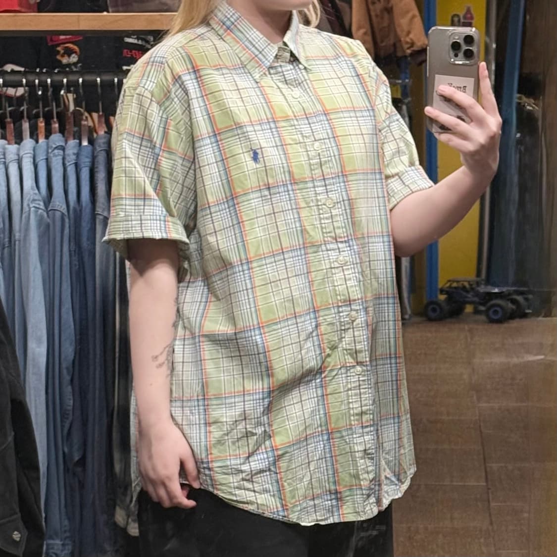 [HI] 폴로 랄프로렌 반팔셔츠 체크 그린  상품이미지3