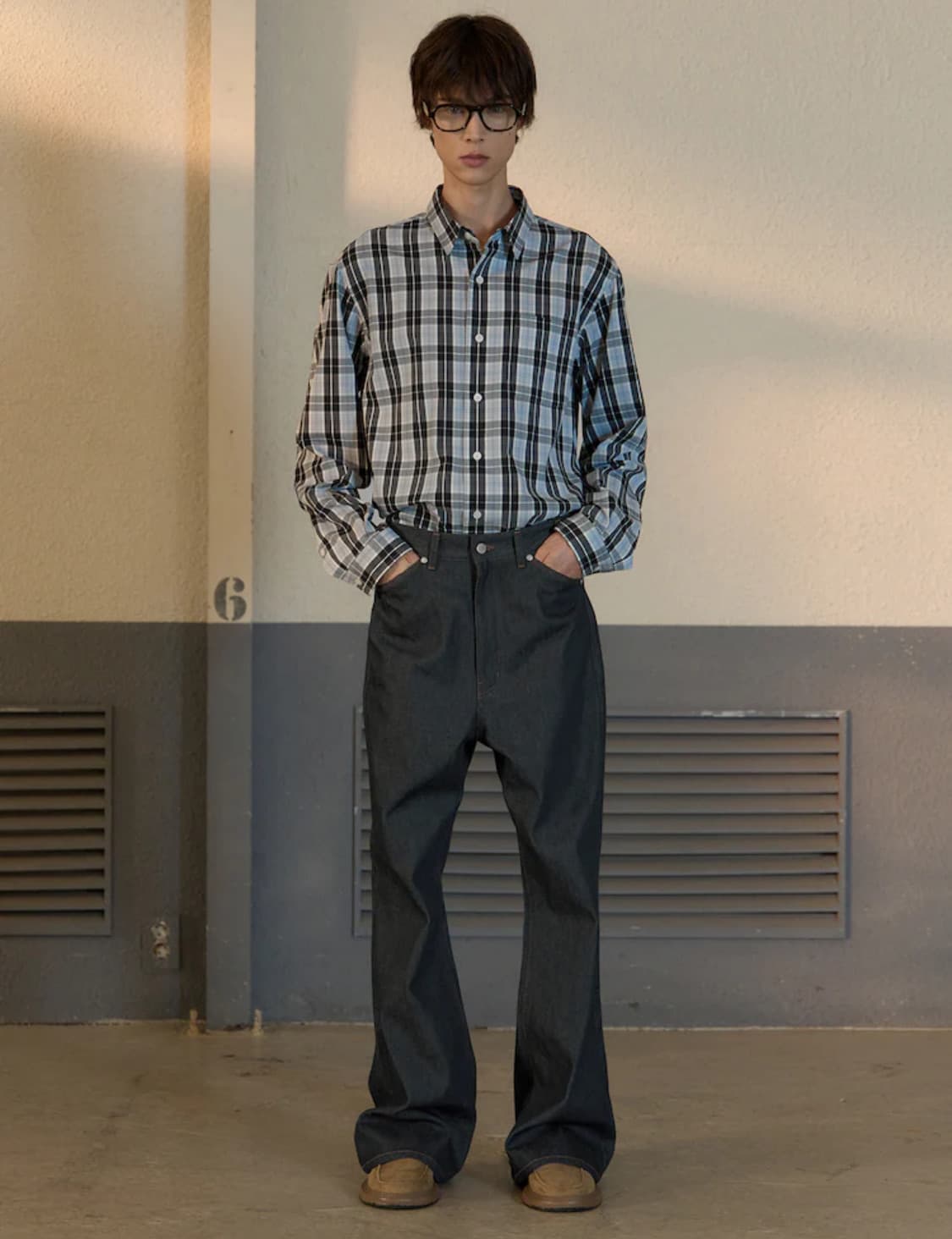 stu 체크셔츠 블루 상품이미지1