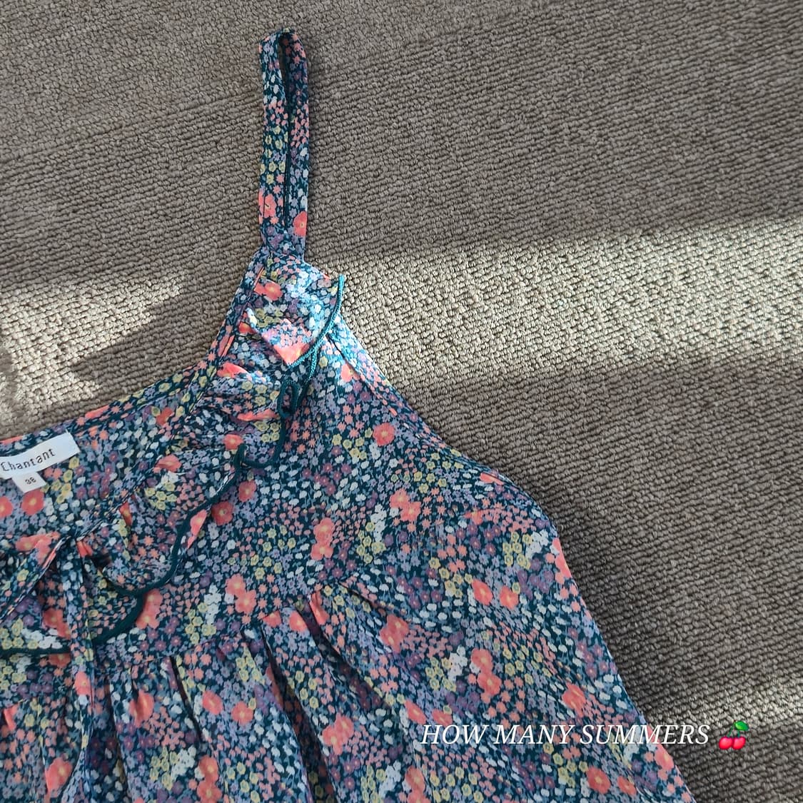 플라워 패턴 블루 네이비 슬리브리스 여름 상품이미지4