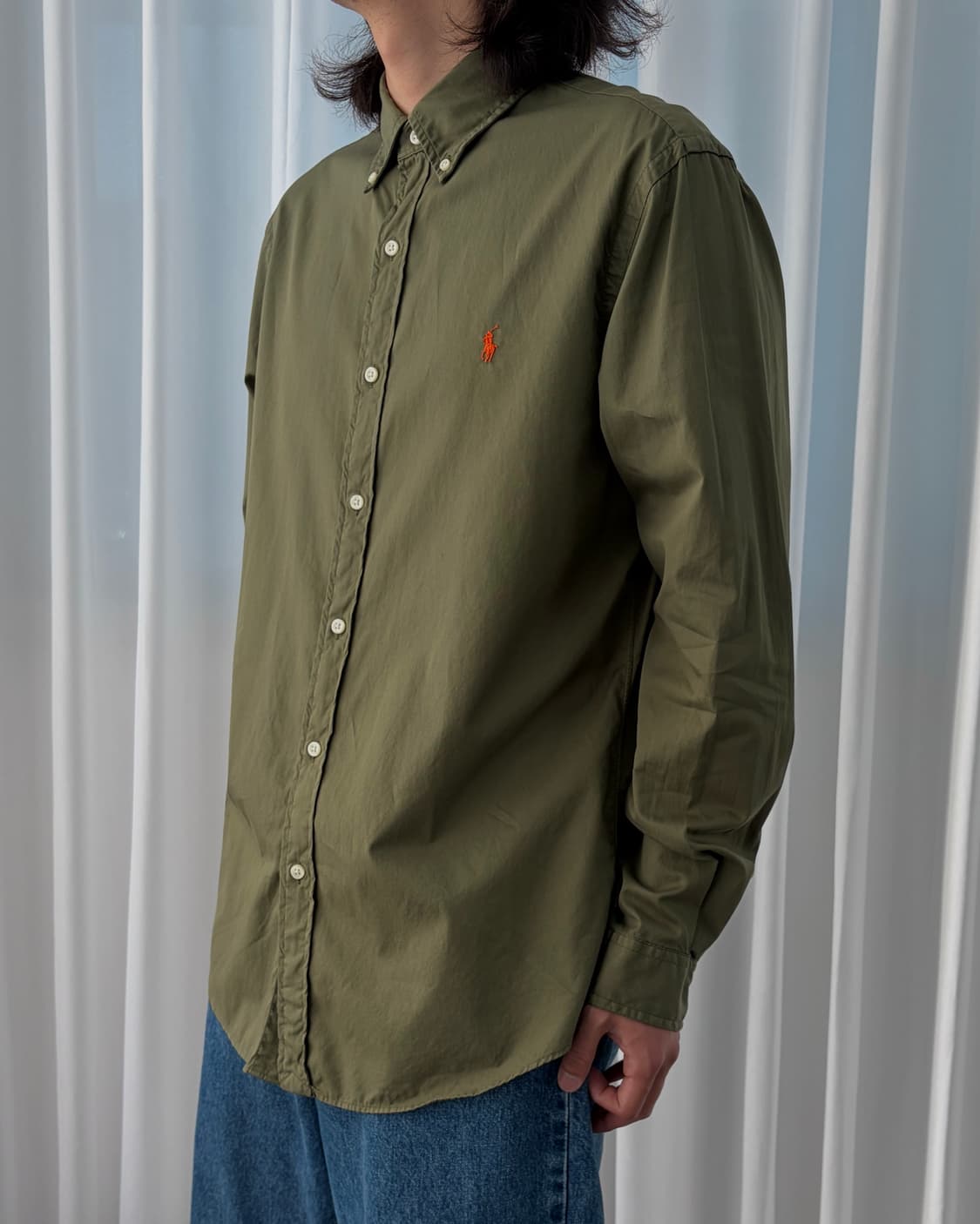 [L]폴로 랄프로렌 커스텀핏 페더웨이트 트윌 셔츠 상품이미지1