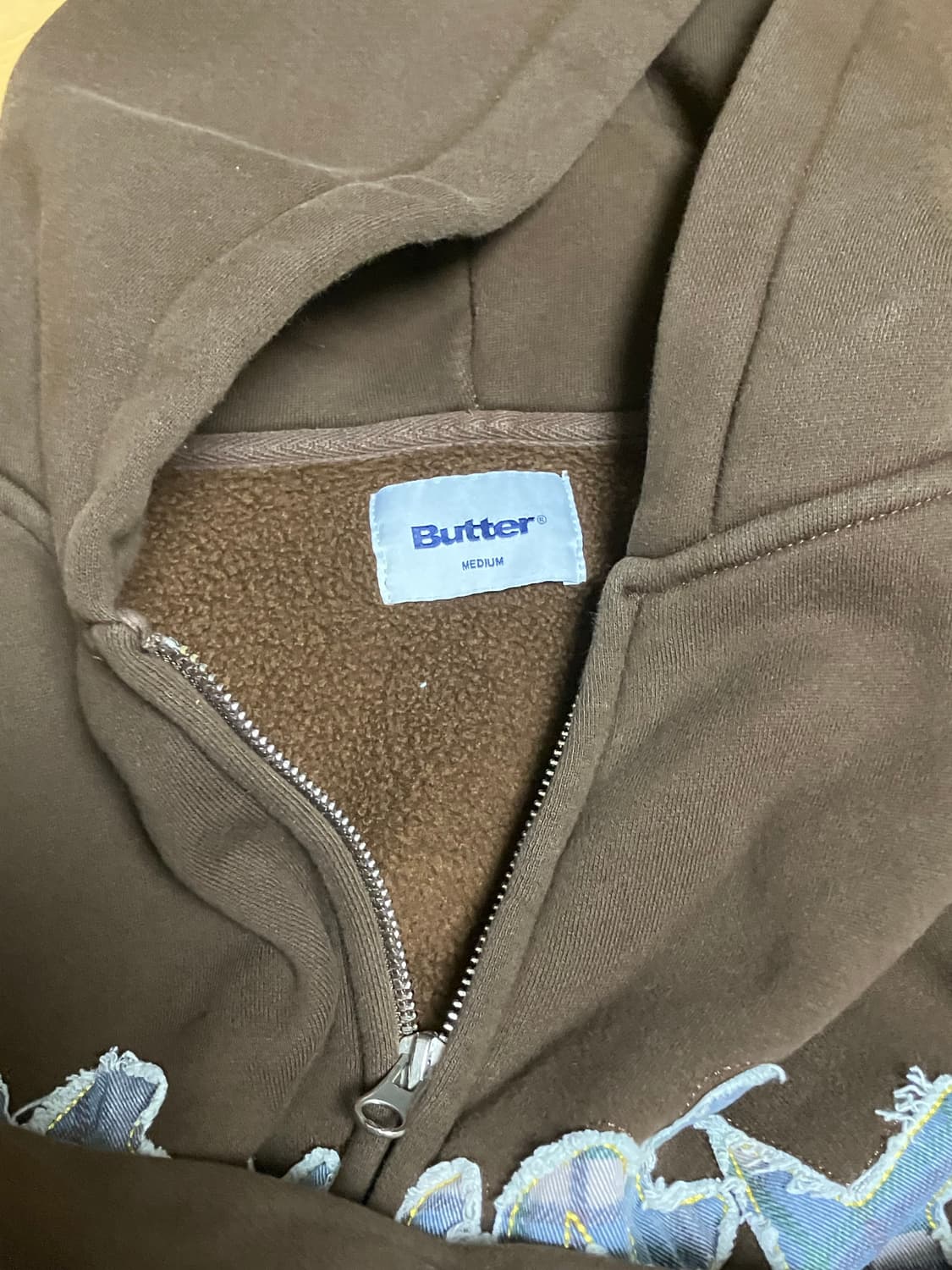 버터굿즈 아플리케 후드집업 브라운 m 상품이미지2