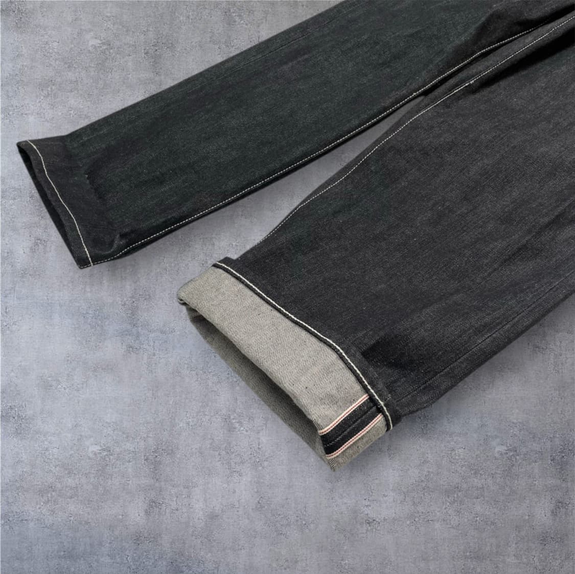 비슬로우 Beslow 흑청 스티치 포인트 셀비지 와이드 데님팬츠 32 상품이미지5